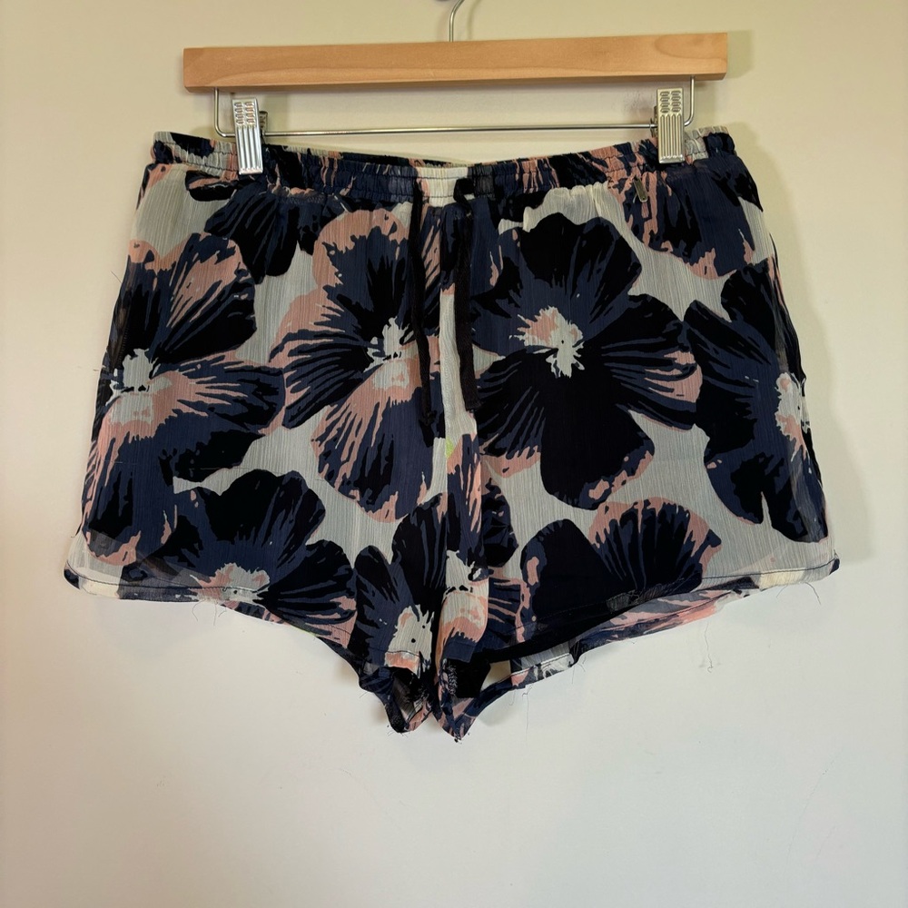 Volcom Women's Floral Shorts - Black and Pink